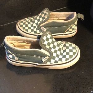 Vans toddler checkered slide ons